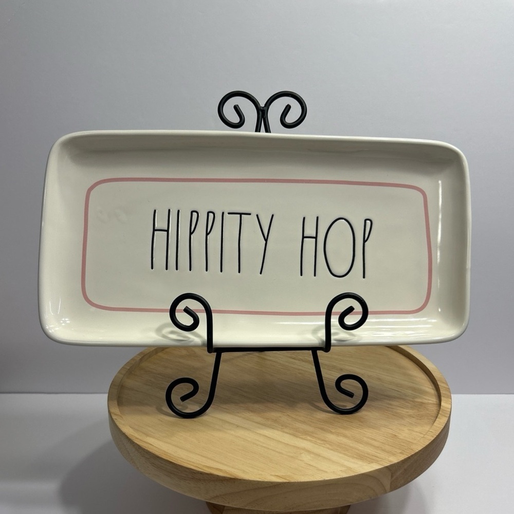 Rae Dunn by Magenta Easter Platter "Hippity Hop" 17” x 4.25” - Picture 1 of 6